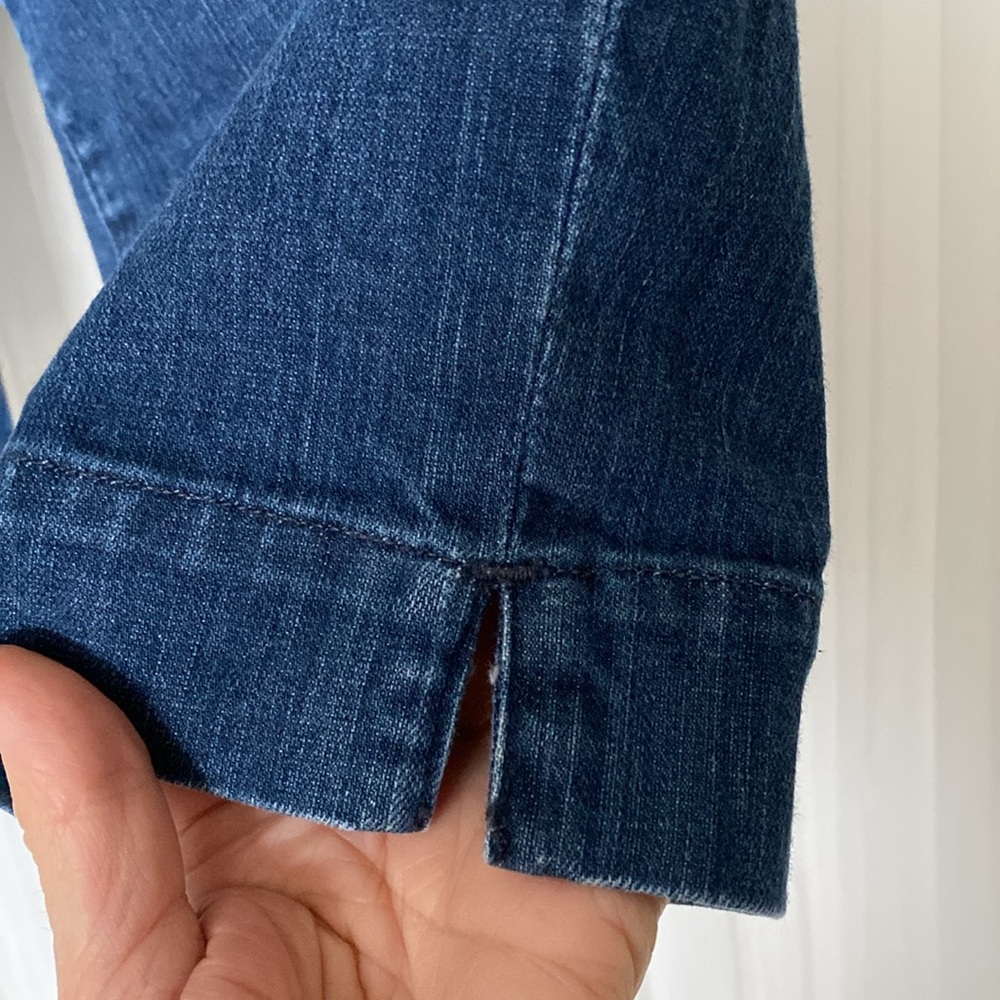 American Eagle Outfitters Women's Dark Blue Denim Bermuda Shorts - Picture 4 of 16